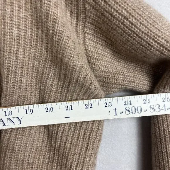 Quince Women's Size L Oatmeal Mongolian Cashmere Fisherman Pullover Hoodie - Picture 5 of 9